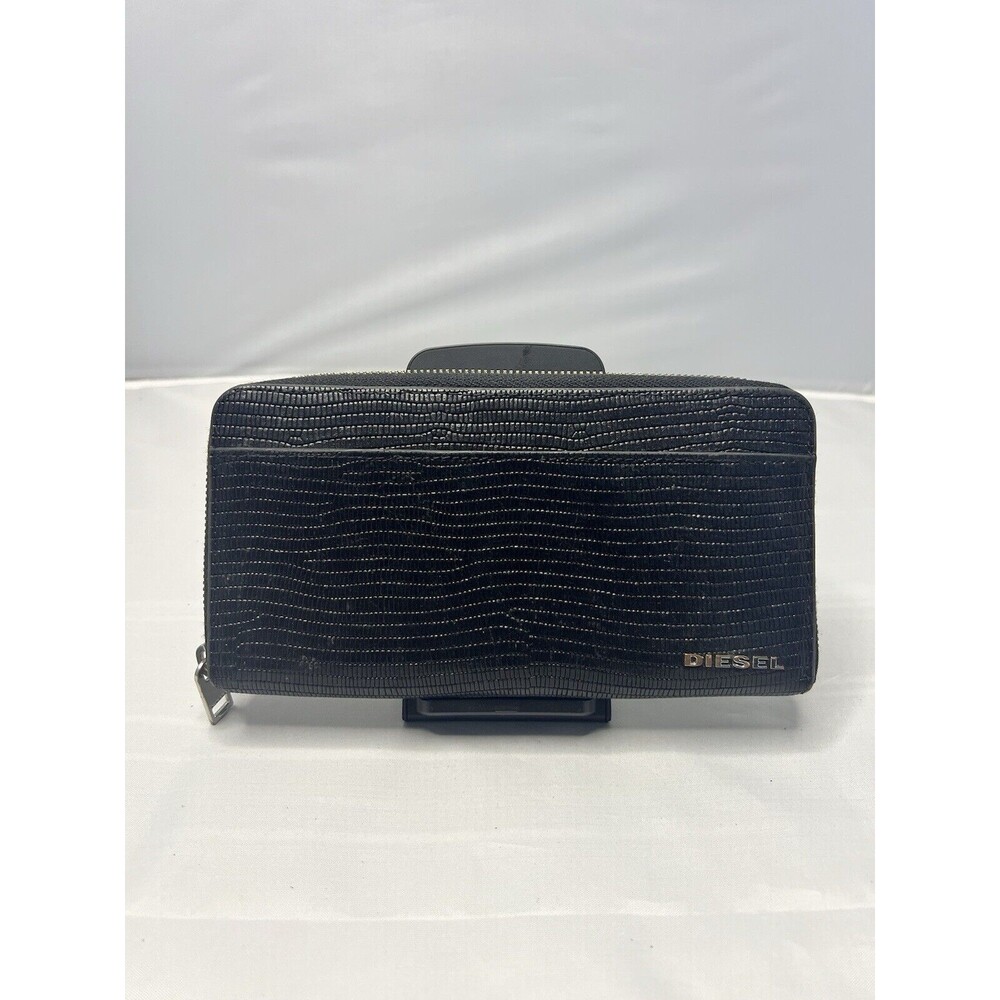 Diesel Long Round Zip Around Wallet Black